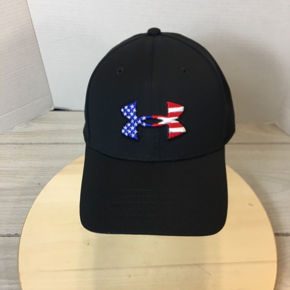 Under Armour Freedom UA Classic Fit hat cap mens M/L flex fitted black - Picture 2 of 9